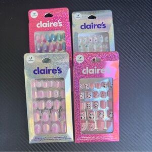 Bundle Value Set Of 4 Claire's 24 Faux Nails (4 Designs)